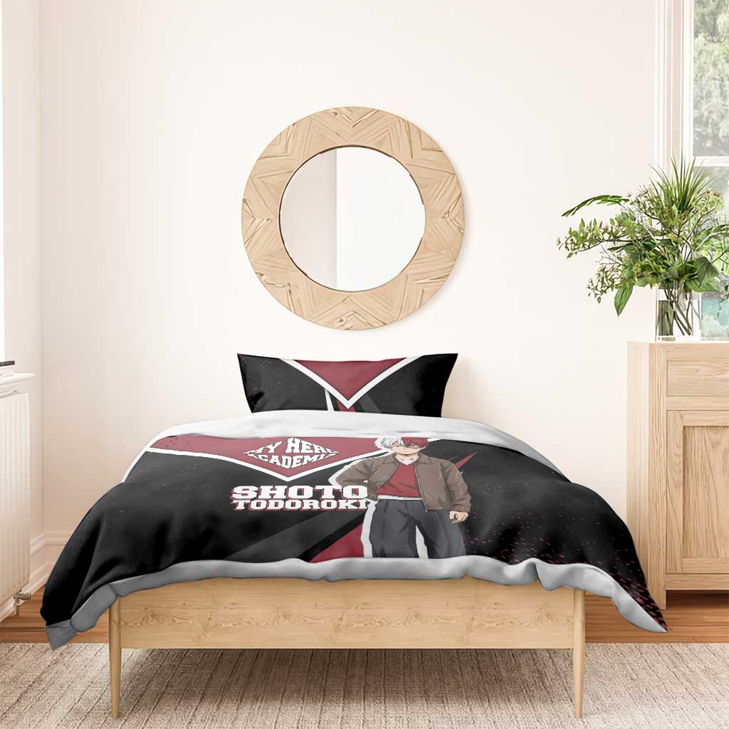 Shoto Todoroki My Hero Academia Bedding Set Anime Grunge Splatter Graphic Style