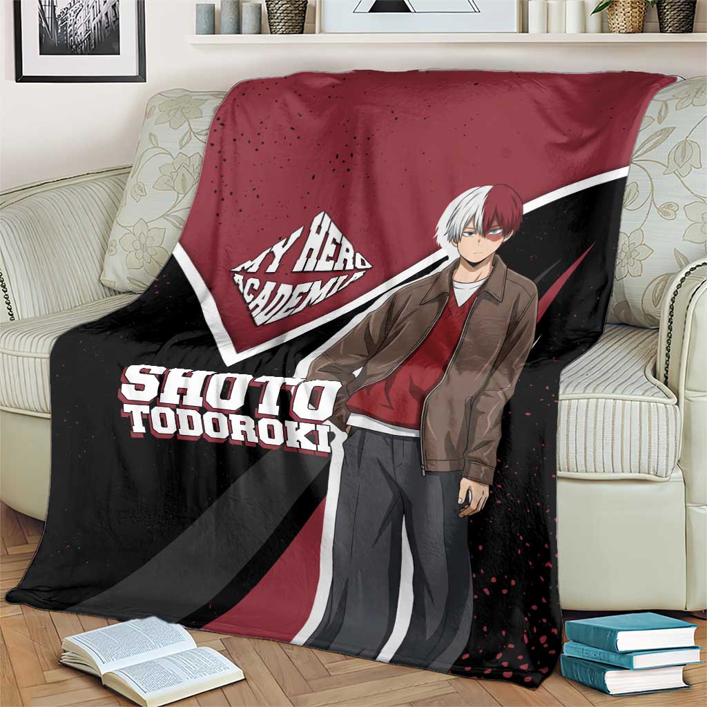 Shoto Todoroki My Hero Academia Blanket Anime Grunge Splatter Graphic Style