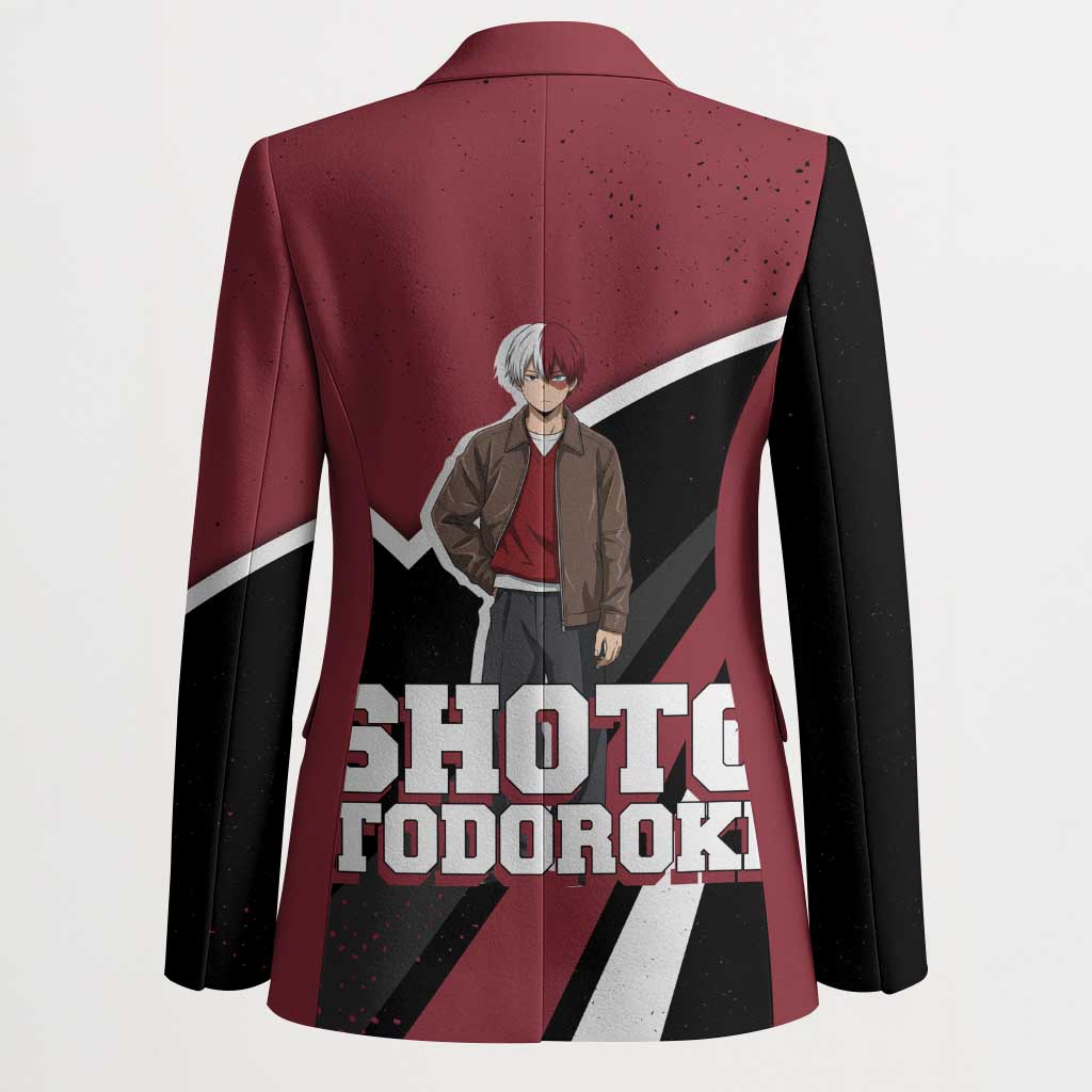 Shoto Todoroki My Hero Academia Blazer Anime Grunge Splatter Graphic Style