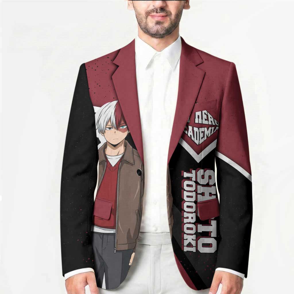 Shoto Todoroki My Hero Academia Blazer Anime Grunge Splatter Graphic Style