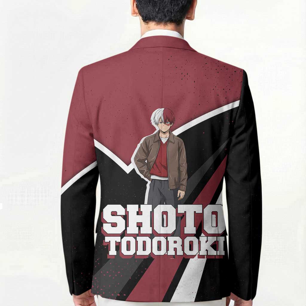 Shoto Todoroki My Hero Academia Blazer Anime Grunge Splatter Graphic Style