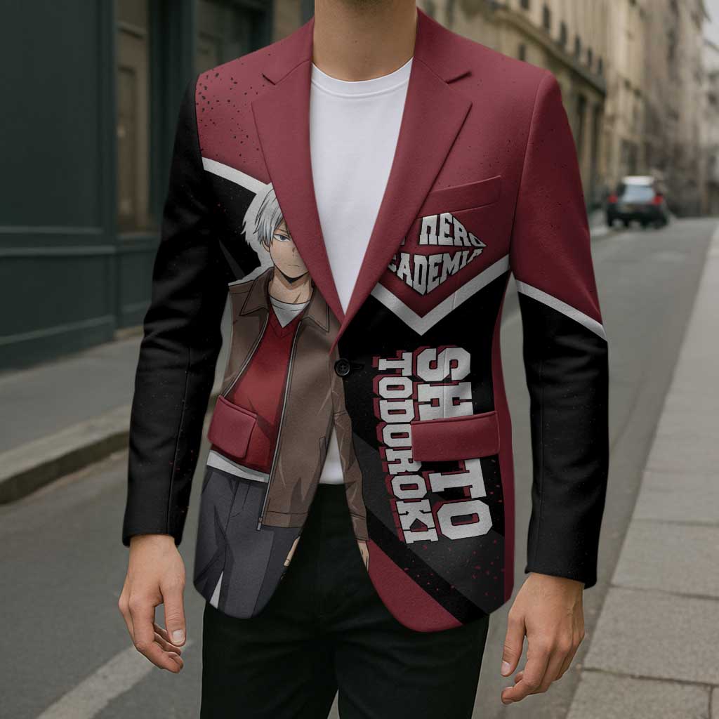 Shoto Todoroki My Hero Academia Blazer Anime Grunge Splatter Graphic Style