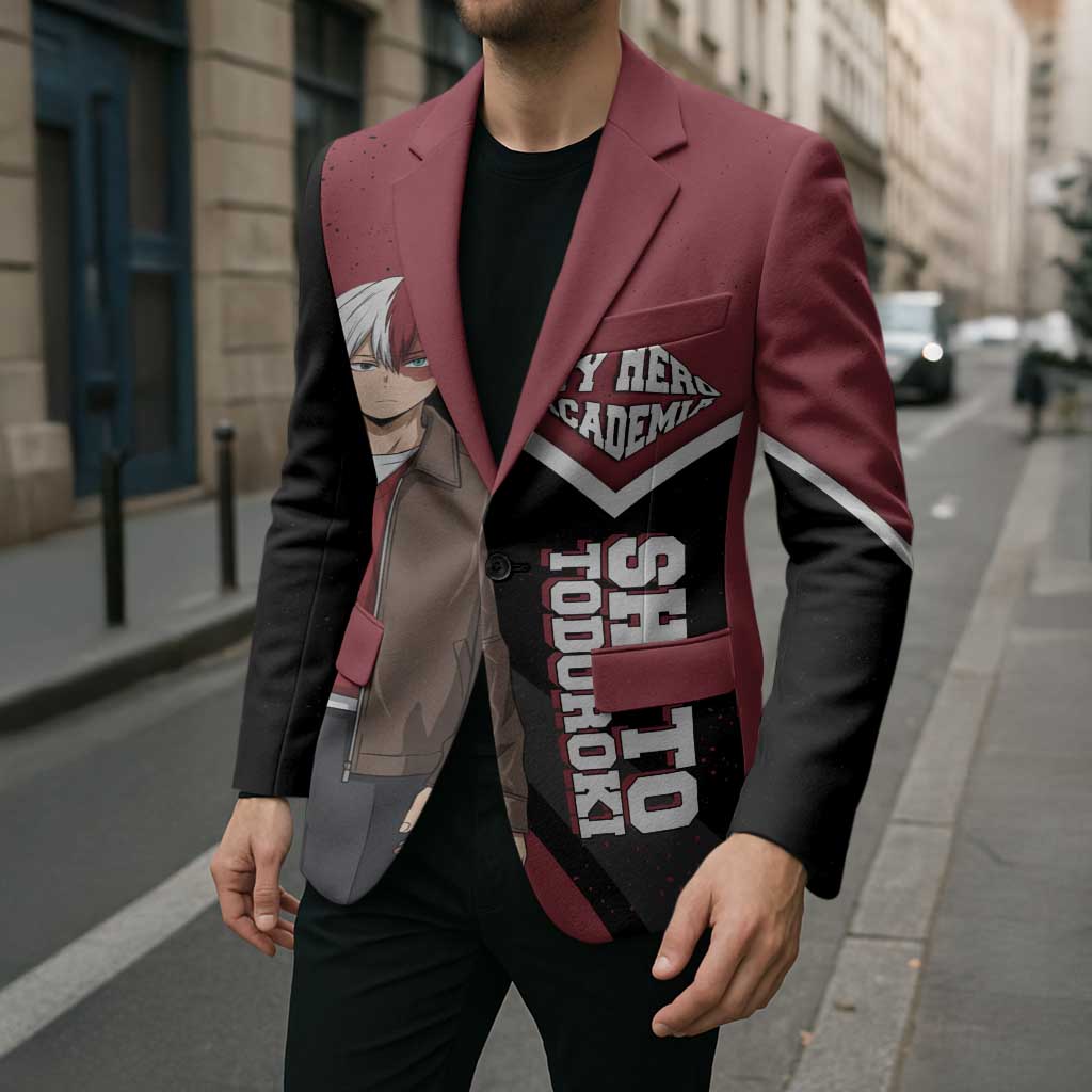 Shoto Todoroki My Hero Academia Blazer Anime Grunge Splatter Graphic Style
