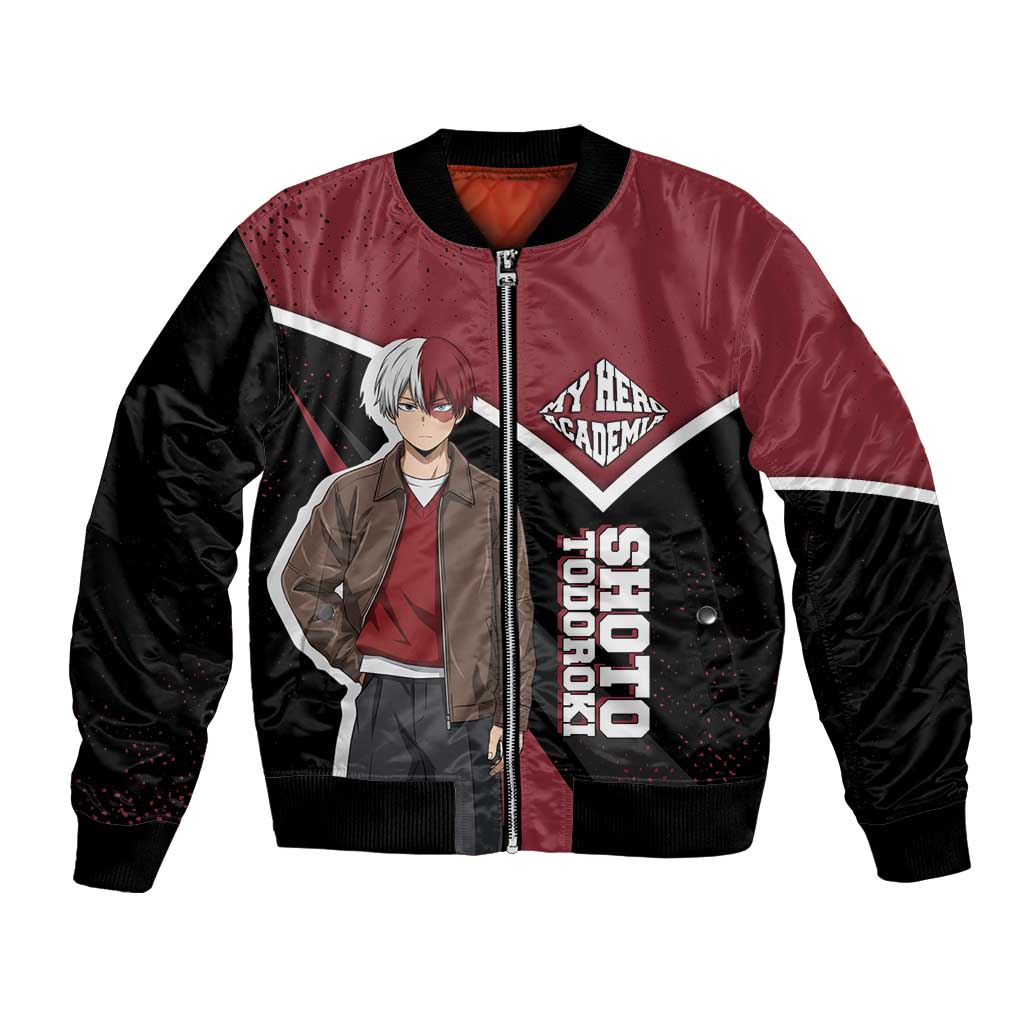 Shoto Todoroki My Hero Academia Bomber Jacket Anime Grunge Splatter Graphic Style