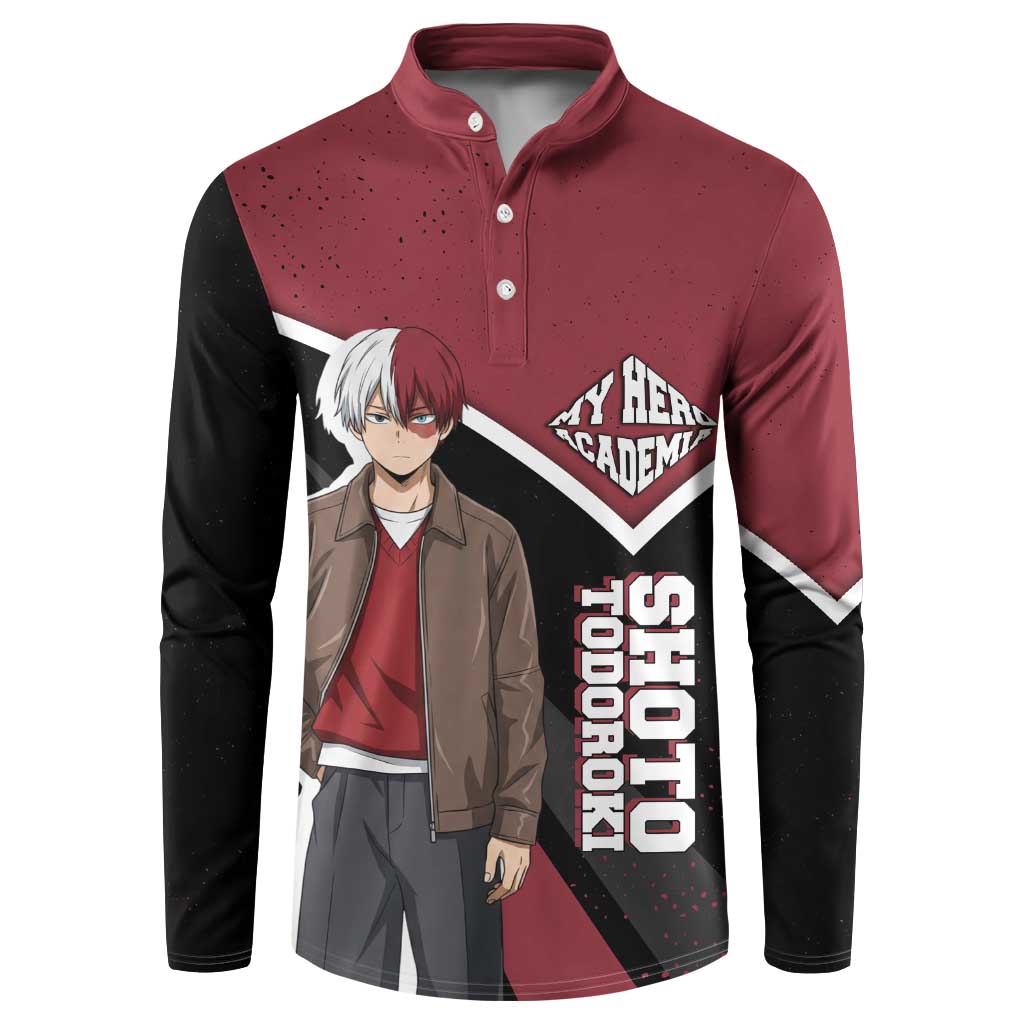 Shoto Todoroki My Hero Academia Button Sweatshirt Anime Grunge Splatter Graphic Style