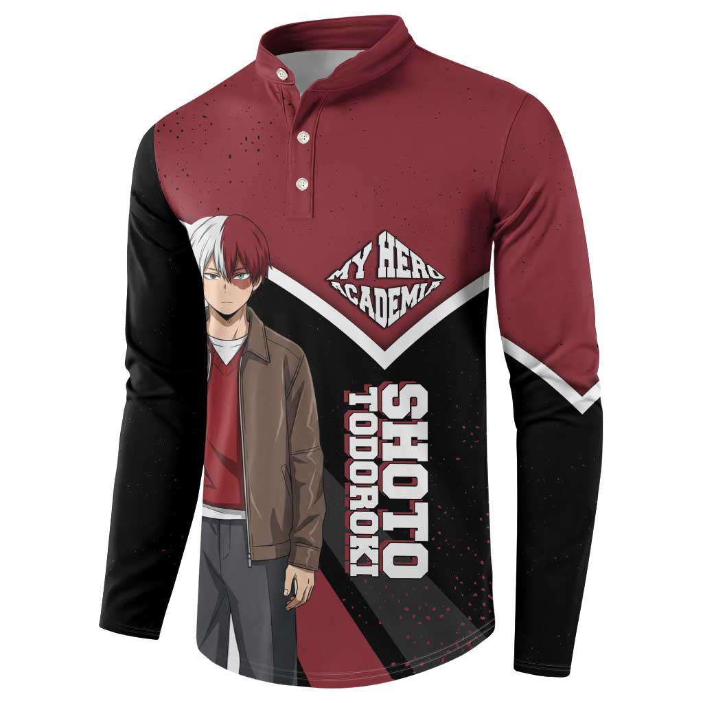 Shoto Todoroki My Hero Academia Button Sweatshirt Anime Grunge Splatter Graphic Style