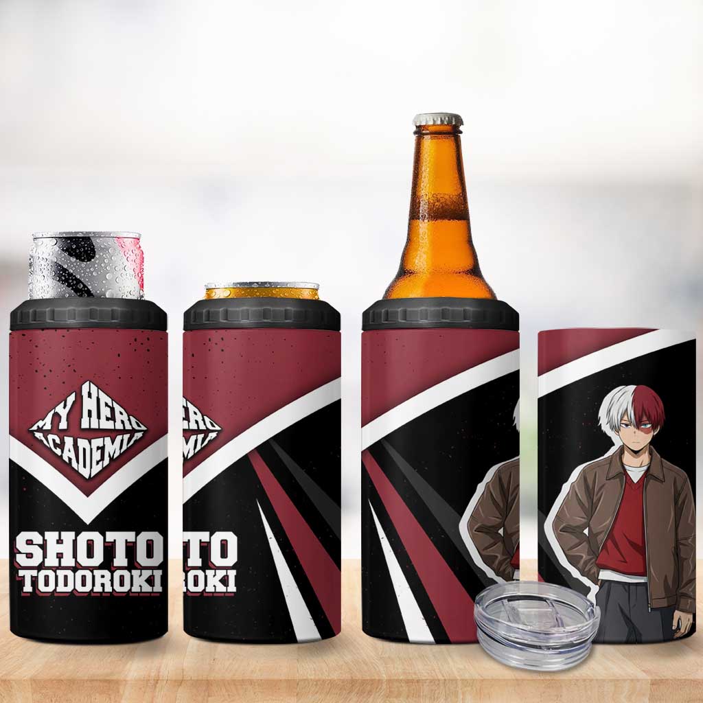 Shoto Todoroki My Hero Academia 4 in 1 Can Cooler Tumbler Anime Grunge Splatter Graphic Style