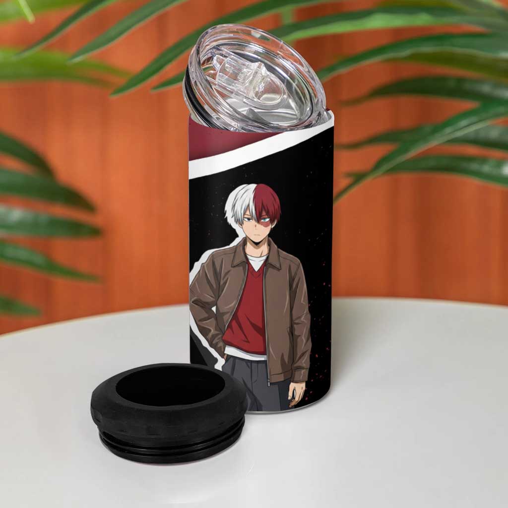 Shoto Todoroki My Hero Academia 4 in 1 Can Cooler Tumbler Anime Grunge Splatter Graphic Style