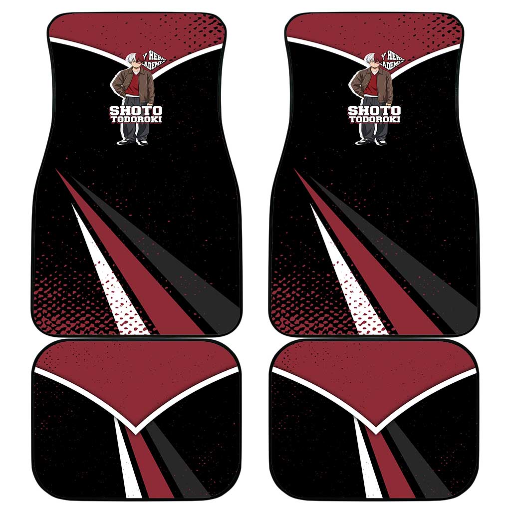 Shoto Todoroki My Hero Academia Car Mats Anime Grunge Splatter Graphic Style