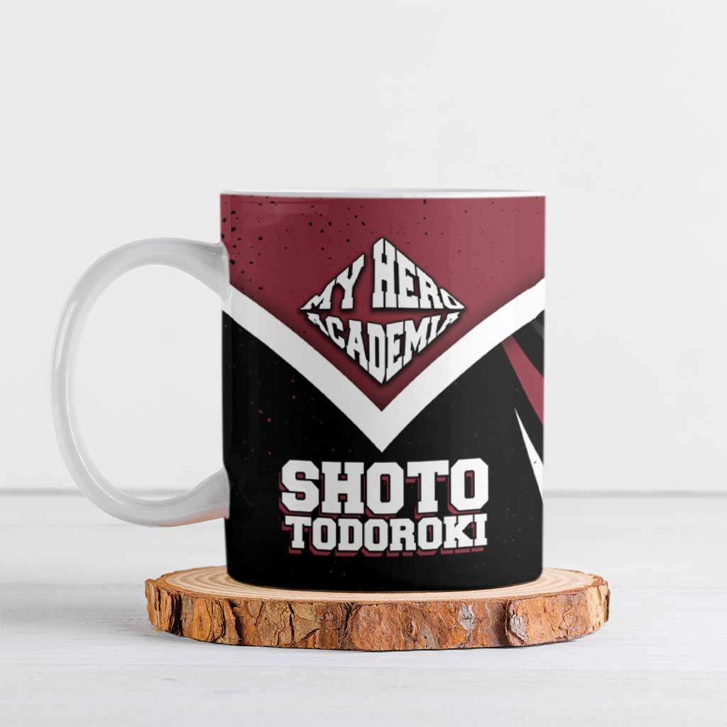 Shoto Todoroki My Hero Academia Ceramic Mug Anime Grunge Splatter Graphic Style