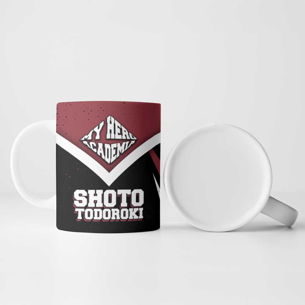 Shoto Todoroki My Hero Academia Ceramic Mug Anime Grunge Splatter Graphic Style