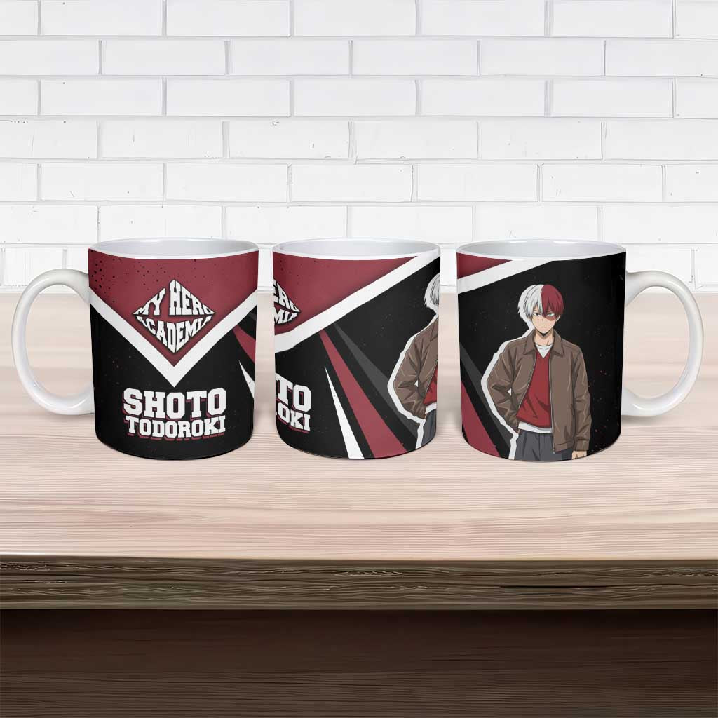 Shoto Todoroki My Hero Academia Ceramic Mug Anime Grunge Splatter Graphic Style