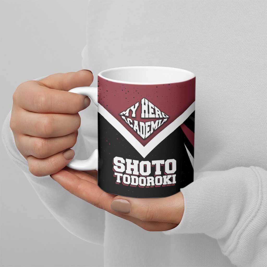 Shoto Todoroki My Hero Academia Ceramic Mug Anime Grunge Splatter Graphic Style