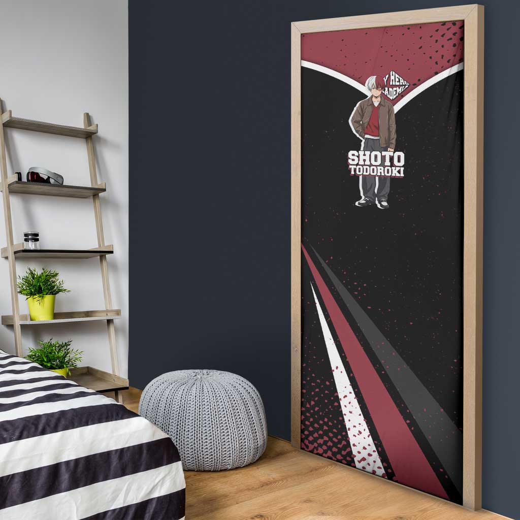 Shoto Todoroki My Hero Academia Door Cover Anime Grunge Splatter Graphic Style