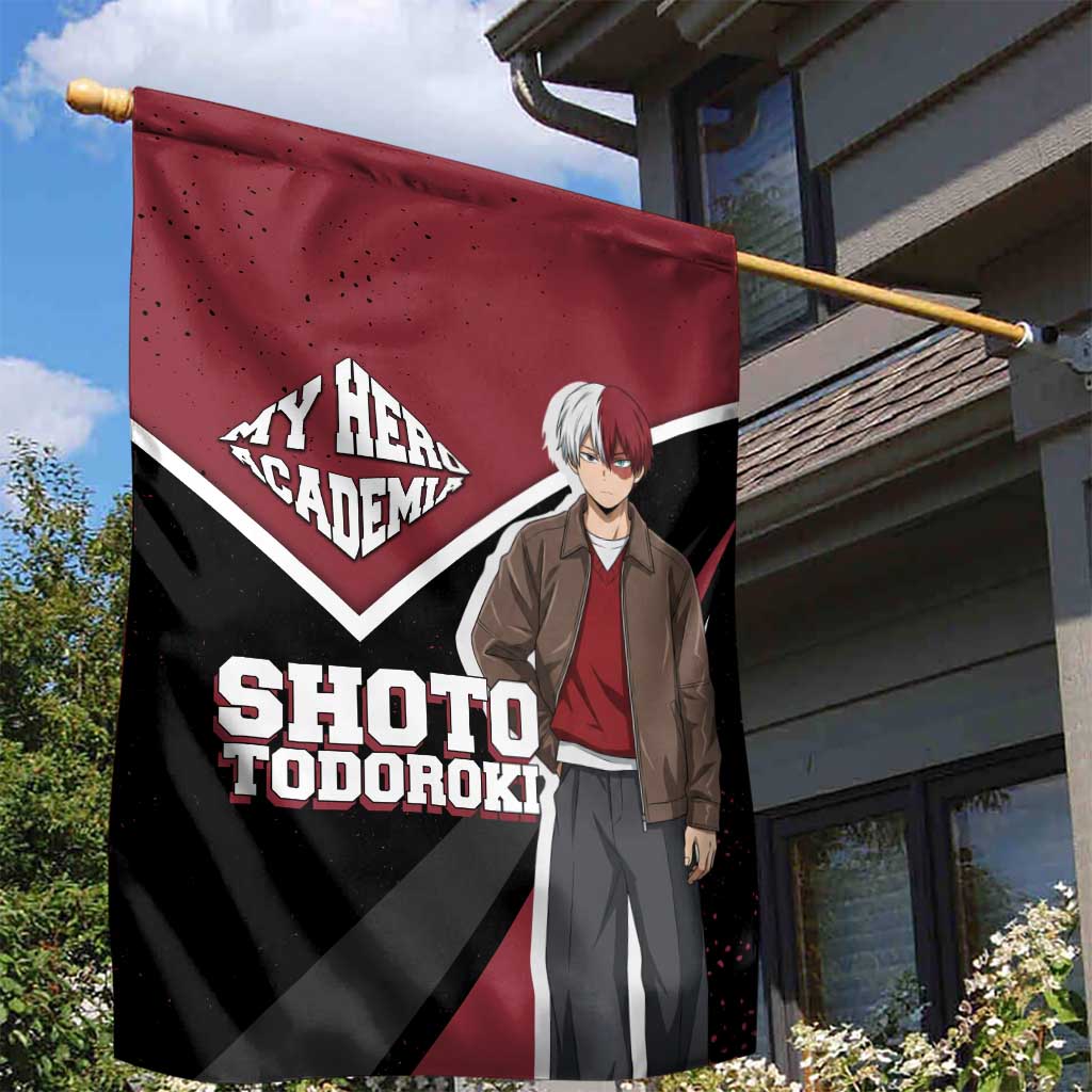 Shoto Todoroki My Hero Academia Garden Flag Anime Grunge Splatter Graphic Style