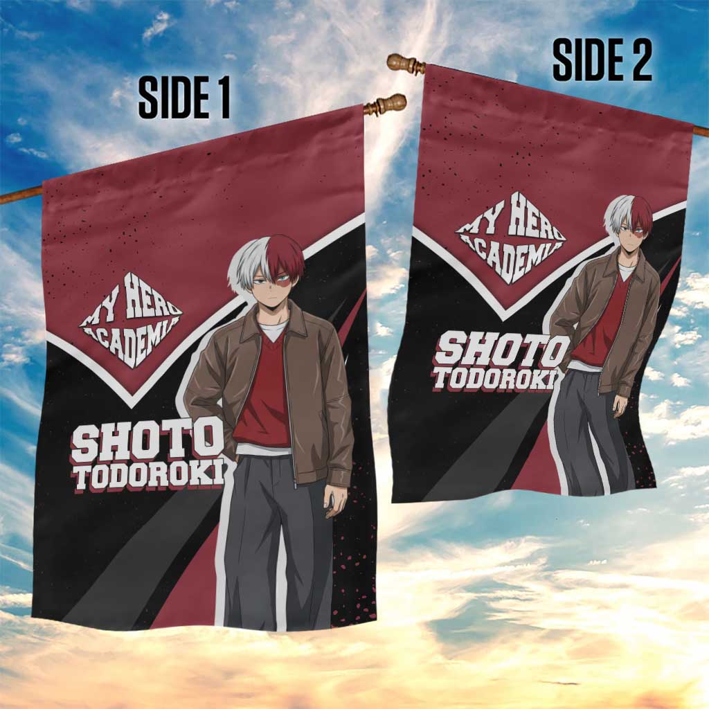 Shoto Todoroki My Hero Academia Garden Flag Anime Grunge Splatter Graphic Style