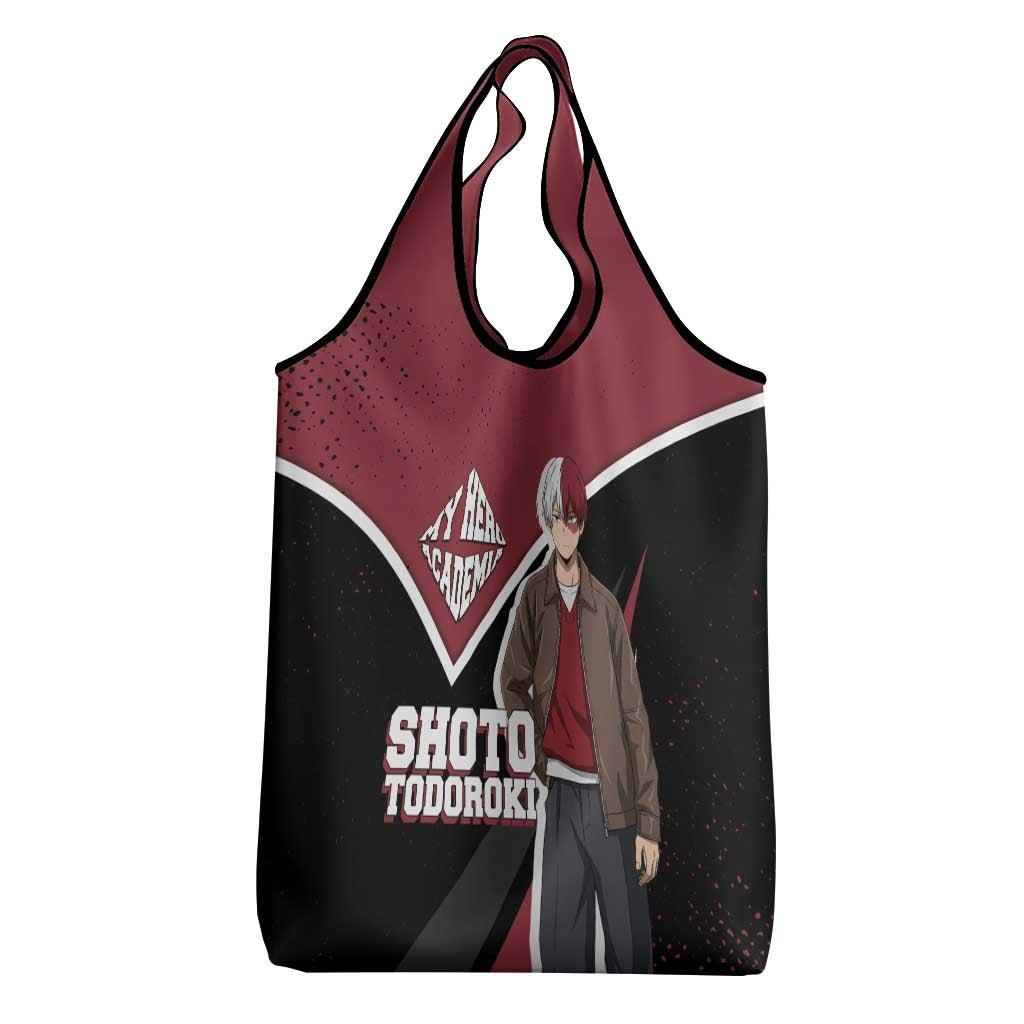 Shoto Todoroki My Hero Academia Grocery Bag Anime Grunge Splatter Graphic Style