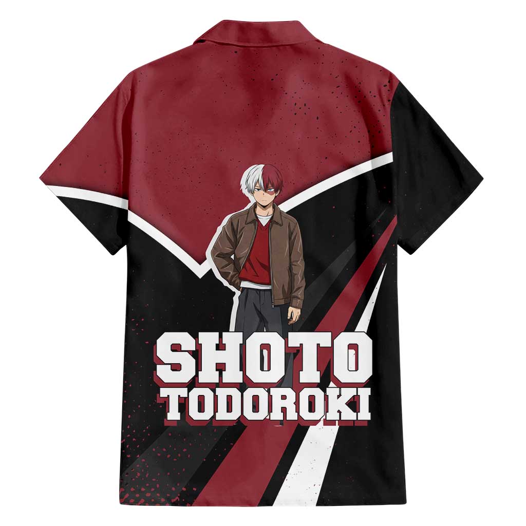 Shoto Todoroki My Hero Academia Hawaiian Shirt Anime Grunge Splatter Graphic Style