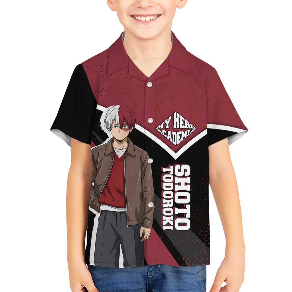 Shoto Todoroki My Hero Academia Hawaiian Shirt Anime Grunge Splatter Graphic Style