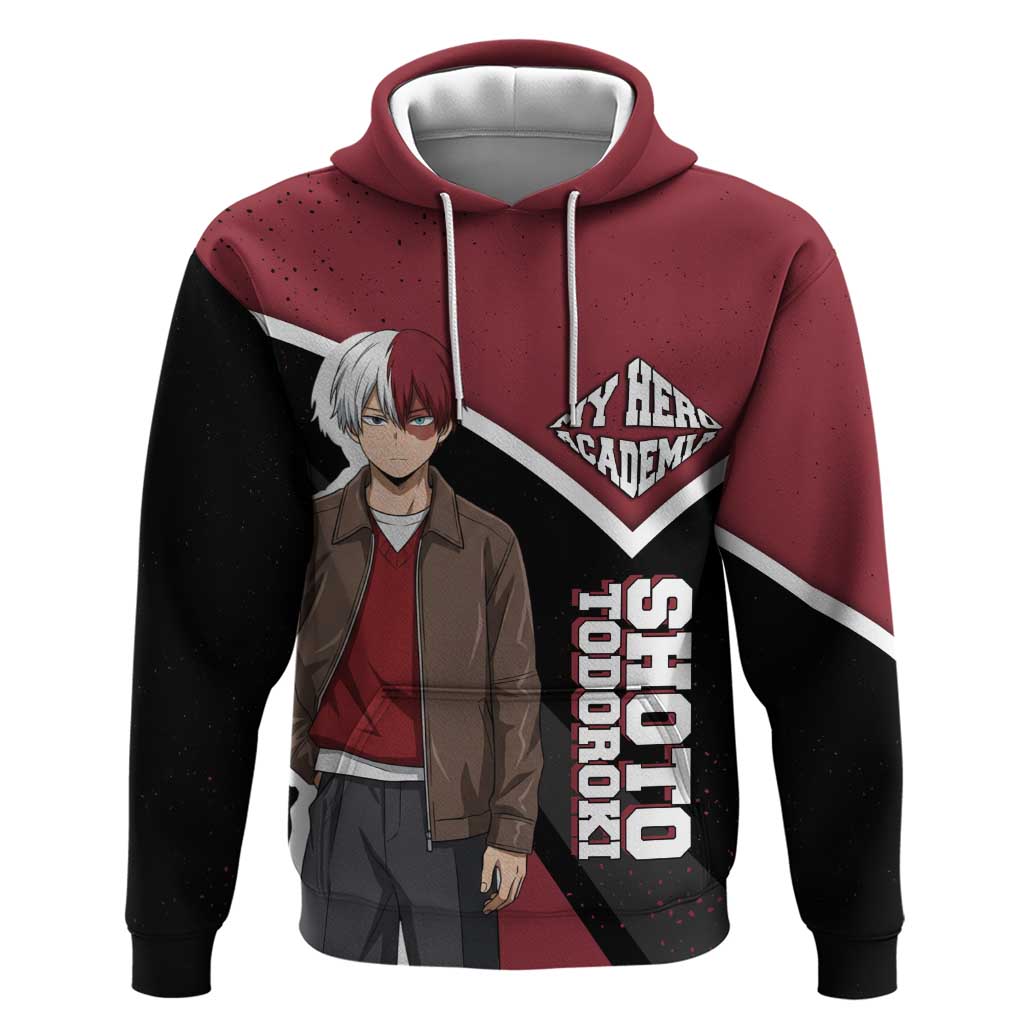 Shoto Todoroki My Hero Academia Hoodie Anime Grunge Splatter Graphic Style