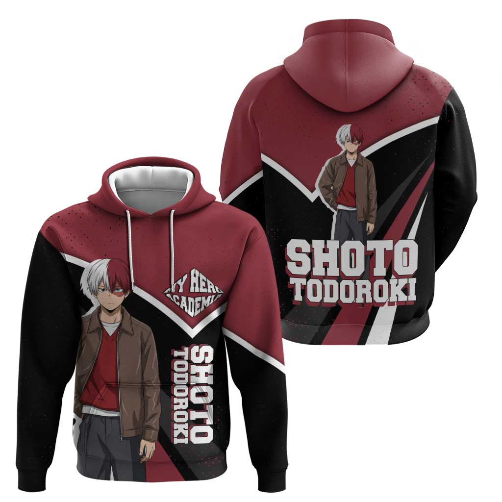 Shoto Todoroki My Hero Academia Hoodie Anime Grunge Splatter Graphic Style