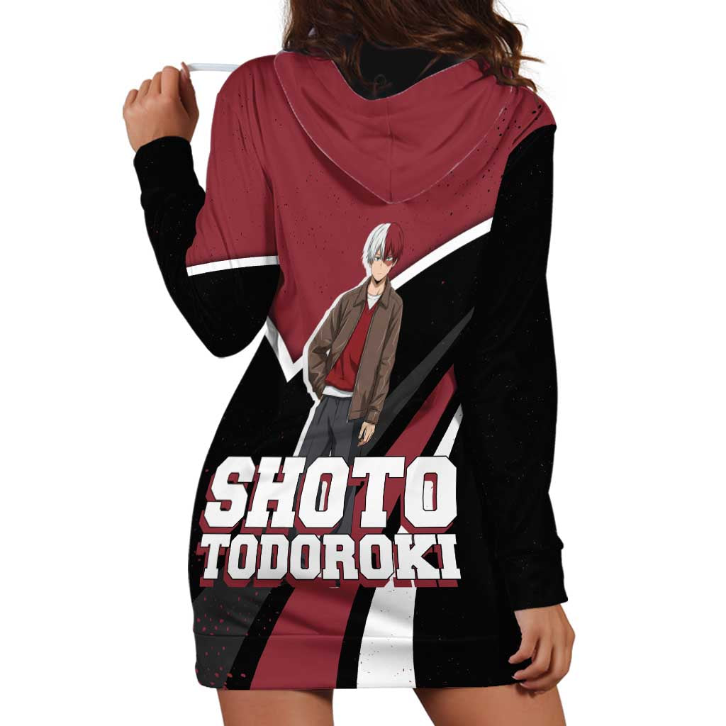 Shoto Todoroki My Hero Academia Hoodie Dress Anime Grunge Splatter Graphic Style