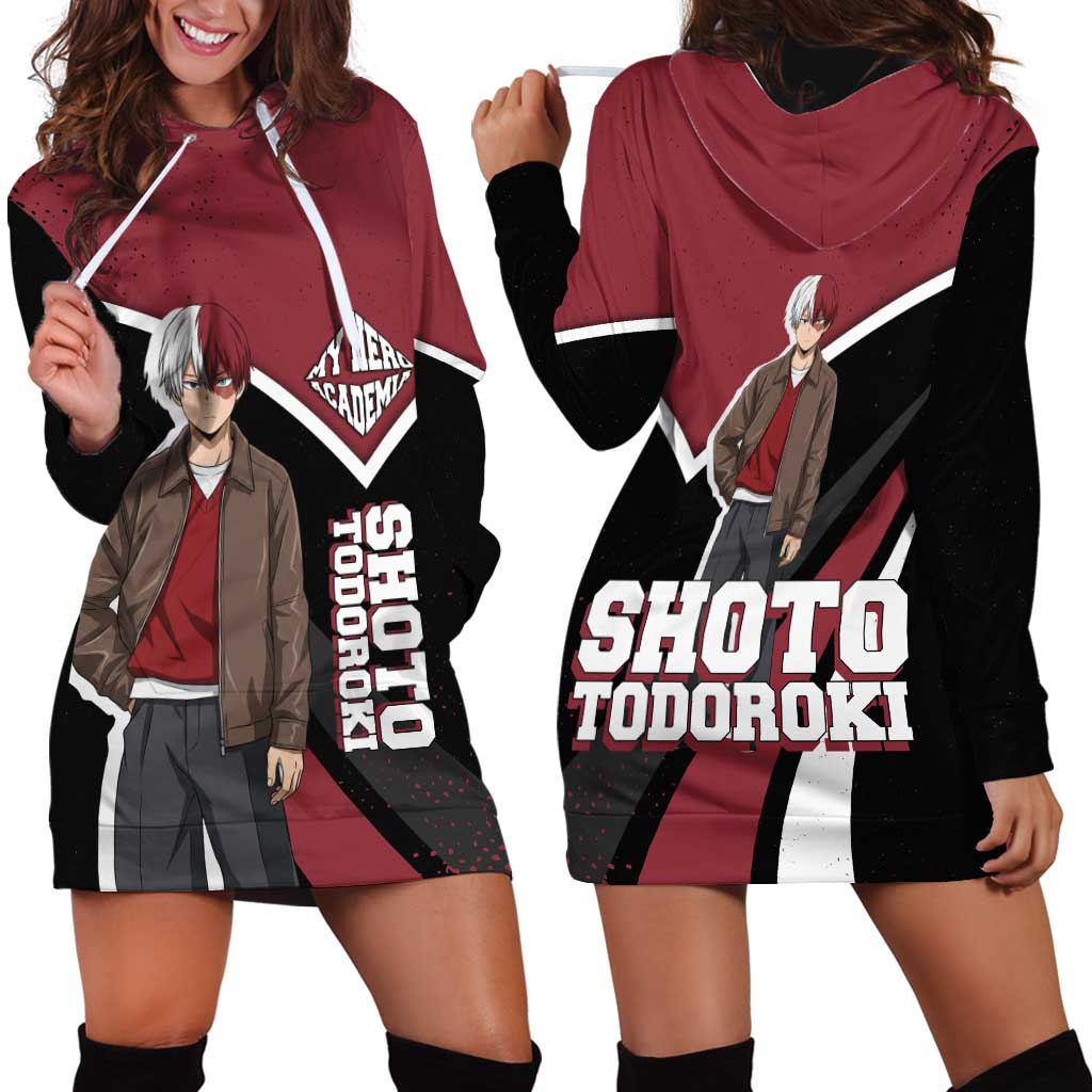 Shoto Todoroki My Hero Academia Hoodie Dress Anime Grunge Splatter Graphic Style