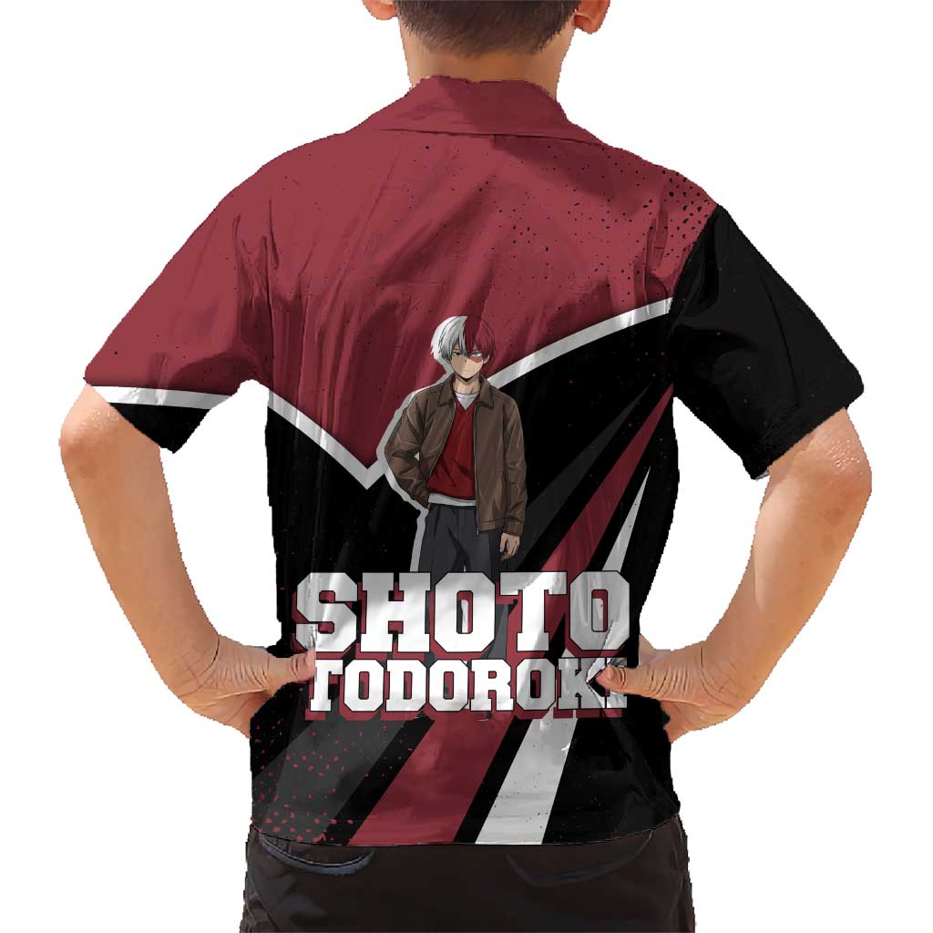 Shoto Todoroki My Hero Academia Kid Hawaiian Shirt Anime Grunge Splatter Graphic Style