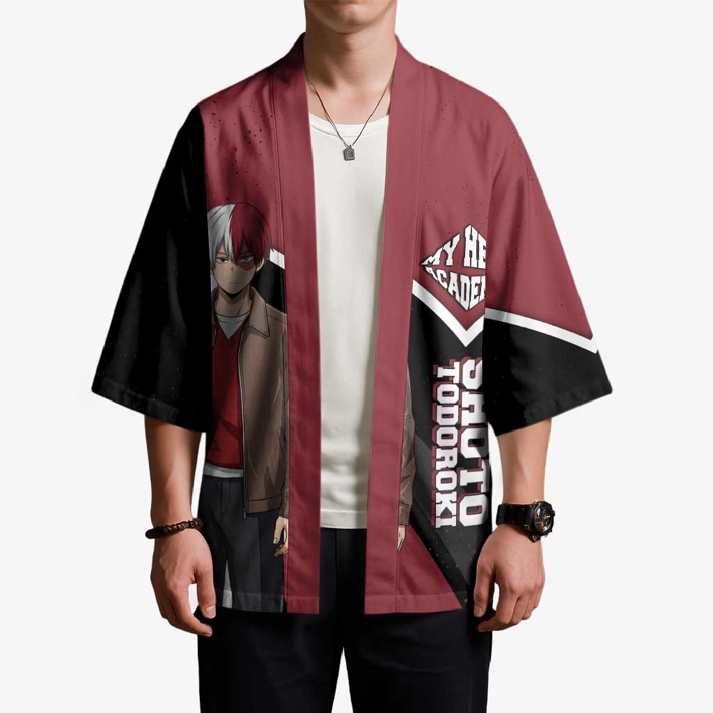 Shoto Todoroki My Hero Academia Kimono Anime Grunge Splatter Graphic Style