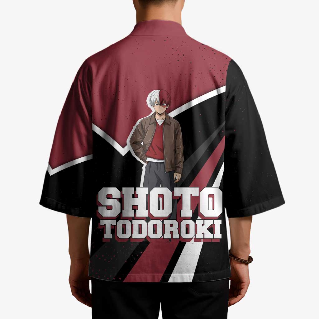 Shoto Todoroki My Hero Academia Kimono Anime Grunge Splatter Graphic Style