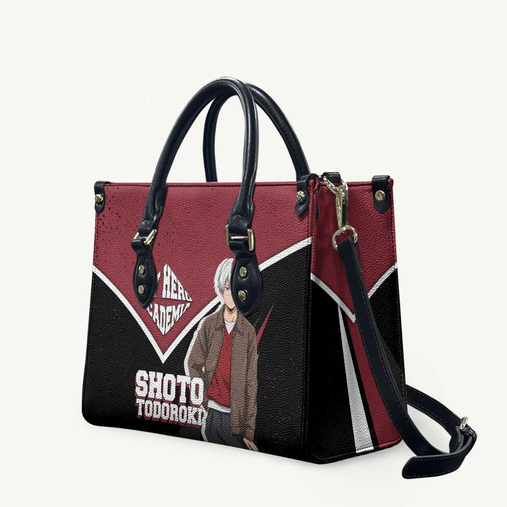 Shoto Todoroki My Hero Academia Leather Bag Anime Grunge Splatter Graphic Style