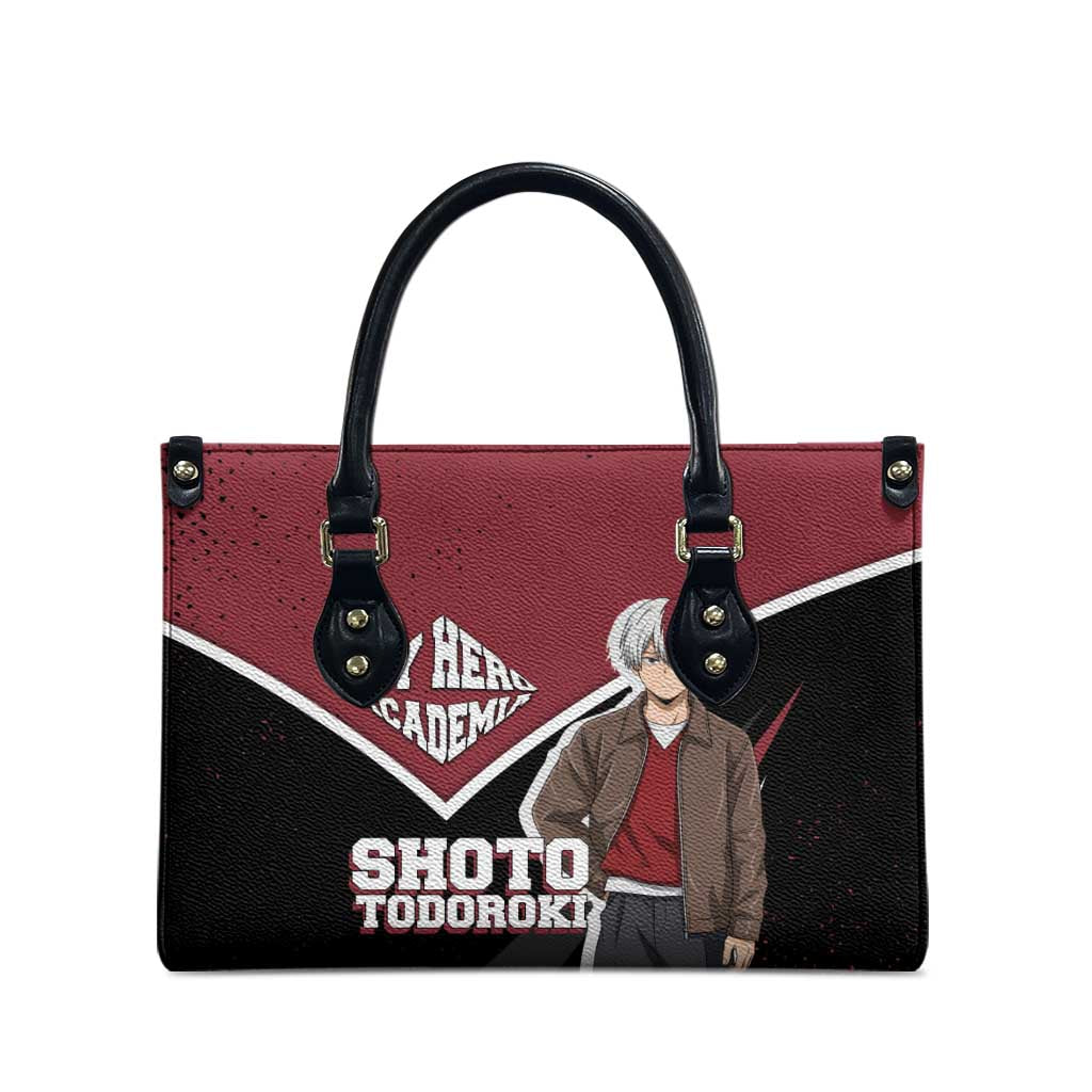 Shoto Todoroki My Hero Academia Leather Bag Anime Grunge Splatter Graphic Style