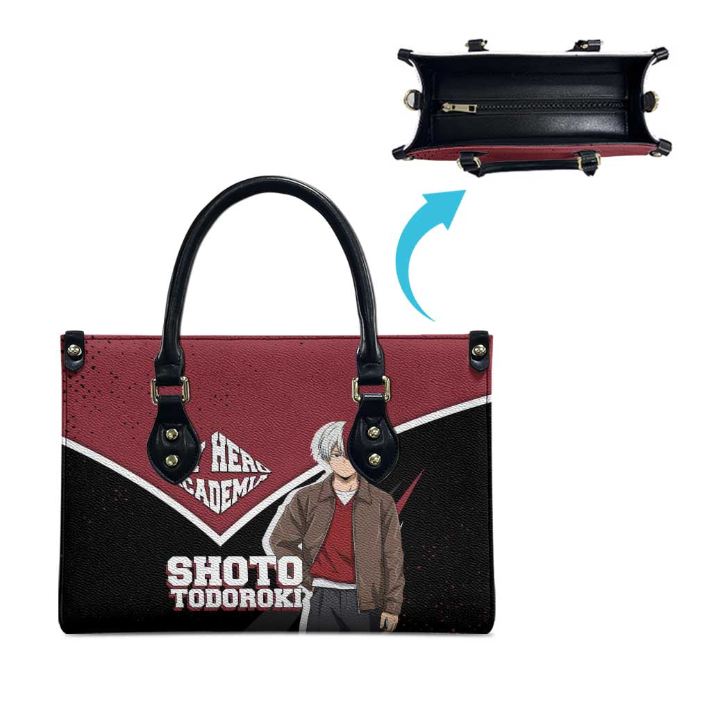 Shoto Todoroki My Hero Academia Leather Bag Anime Grunge Splatter Graphic Style