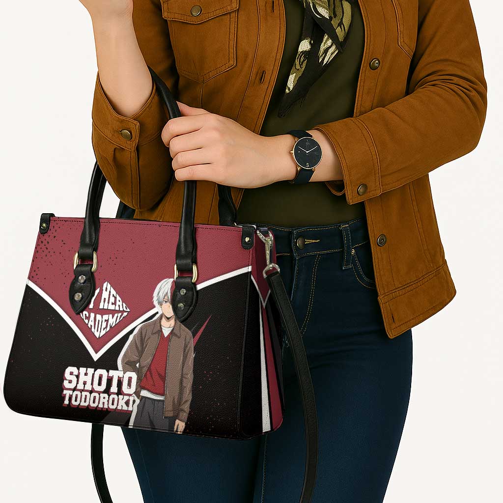 Shoto Todoroki My Hero Academia Leather Bag Anime Grunge Splatter Graphic Style