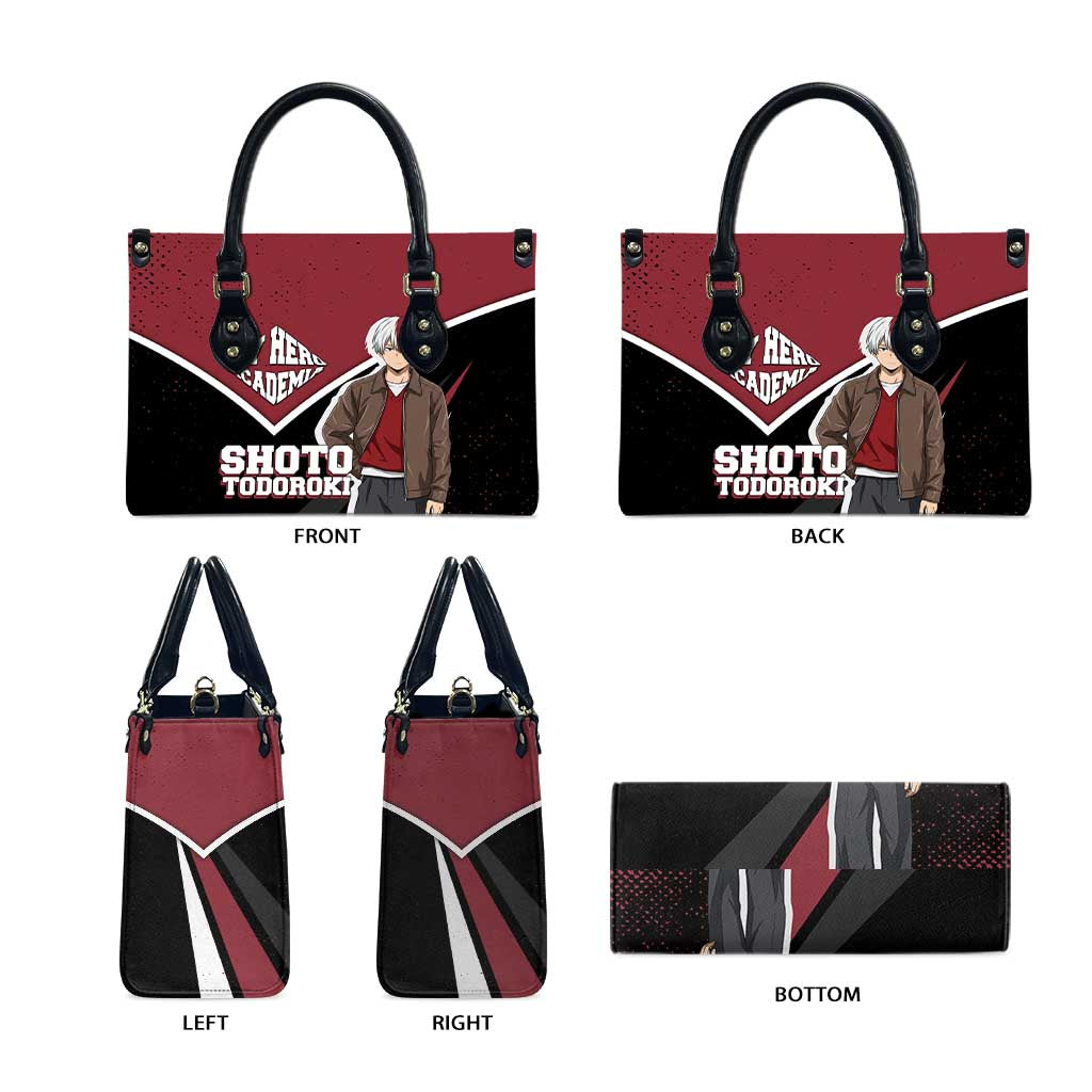 Shoto Todoroki My Hero Academia Leather Bag Anime Grunge Splatter Graphic Style