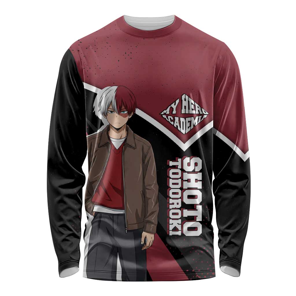 Shoto Todoroki My Hero Academia Long Sleeve Shirt Anime Grunge Splatter Graphic Style