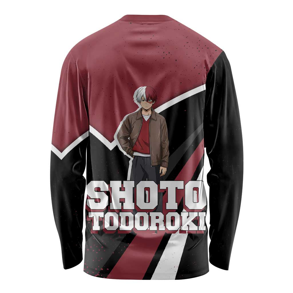 Shoto Todoroki My Hero Academia Long Sleeve Shirt Anime Grunge Splatter Graphic Style