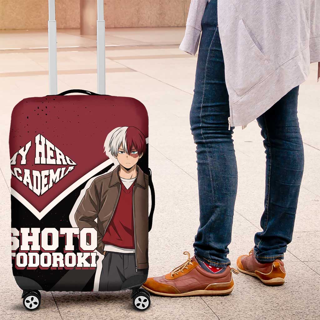 Shoto Todoroki My Hero Academia Luggage Cover Anime Grunge Splatter Graphic Style