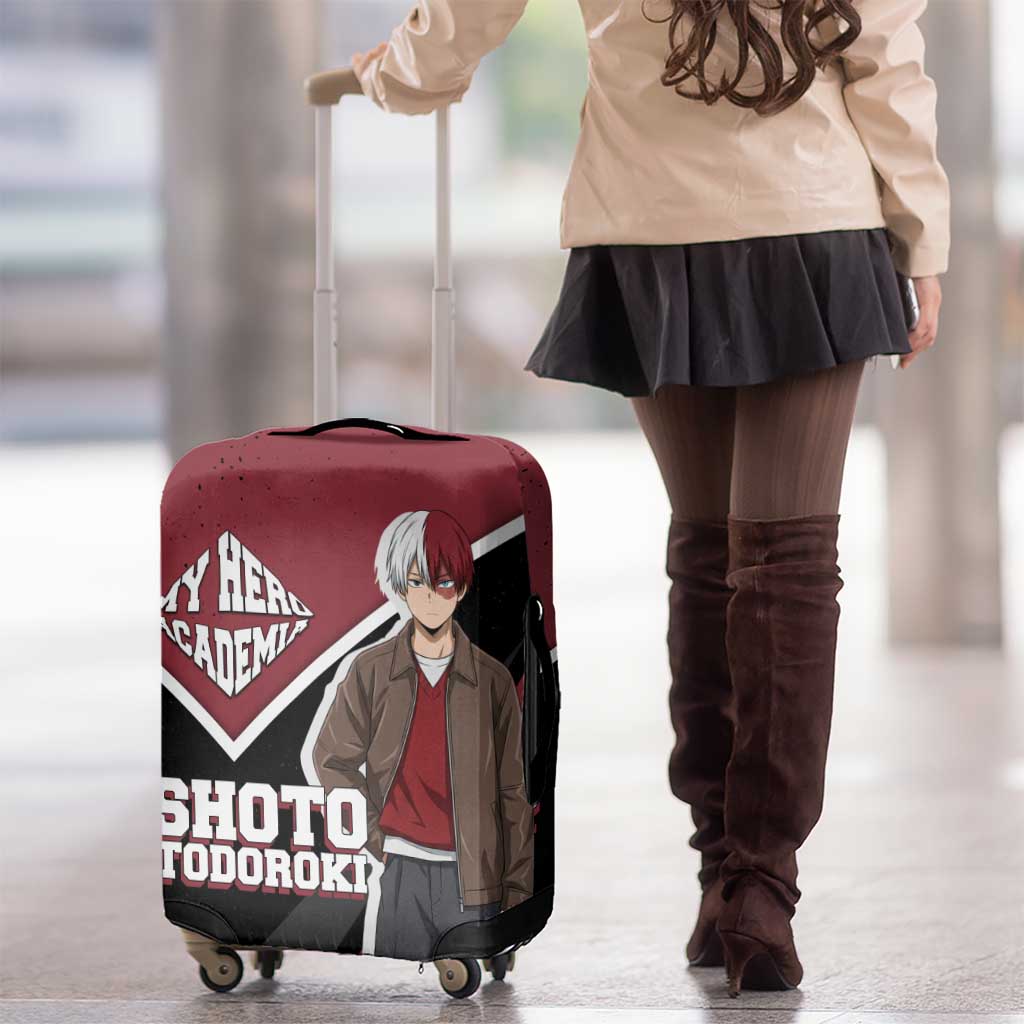Shoto Todoroki My Hero Academia Luggage Cover Anime Grunge Splatter Graphic Style