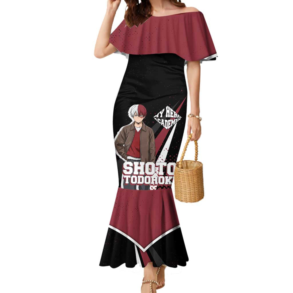 Shoto Todoroki My Hero Academia Mermaid Dress Anime Grunge Splatter Graphic Style