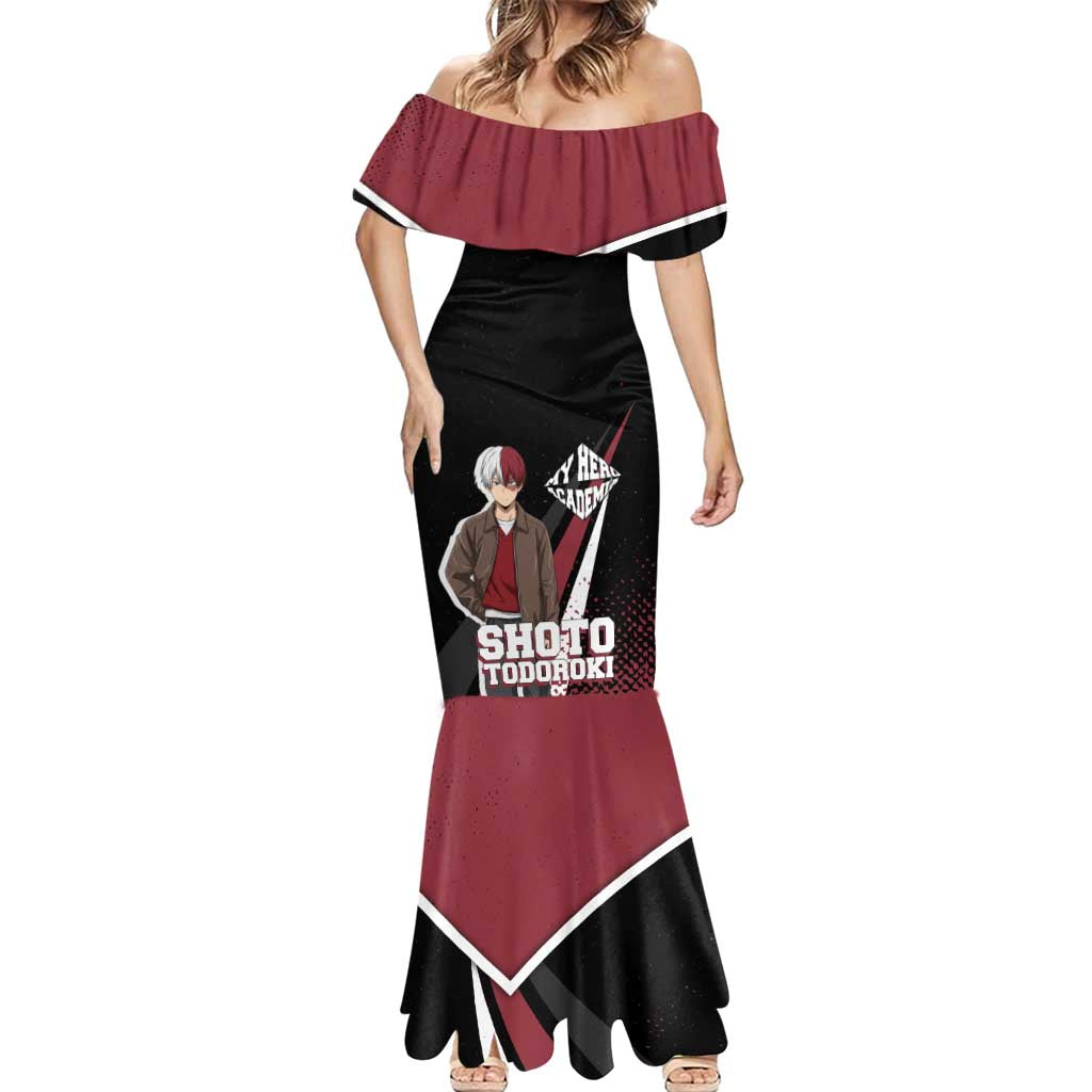 Shoto Todoroki My Hero Academia Mermaid Dress Anime Grunge Splatter Graphic Style