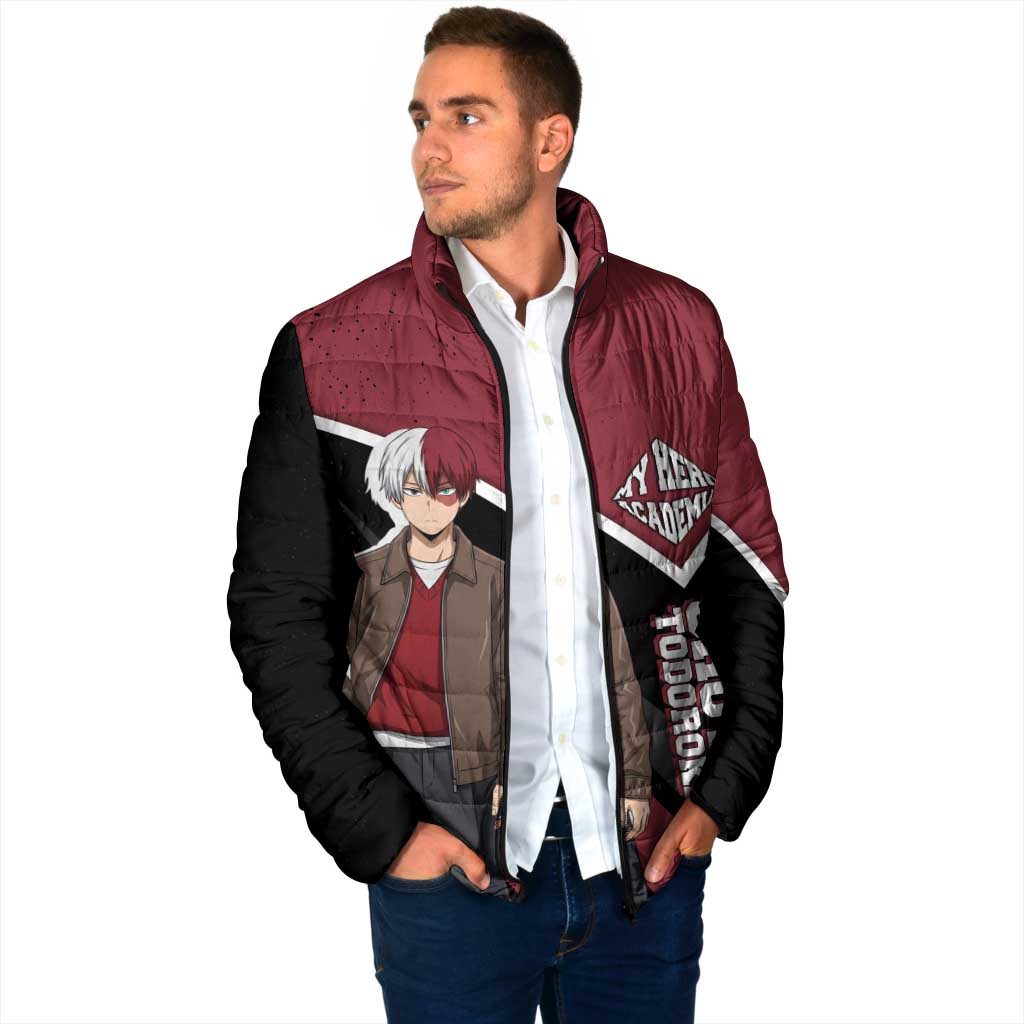 Shoto Todoroki My Hero Academia Padded Jacket Anime Grunge Splatter Graphic Style