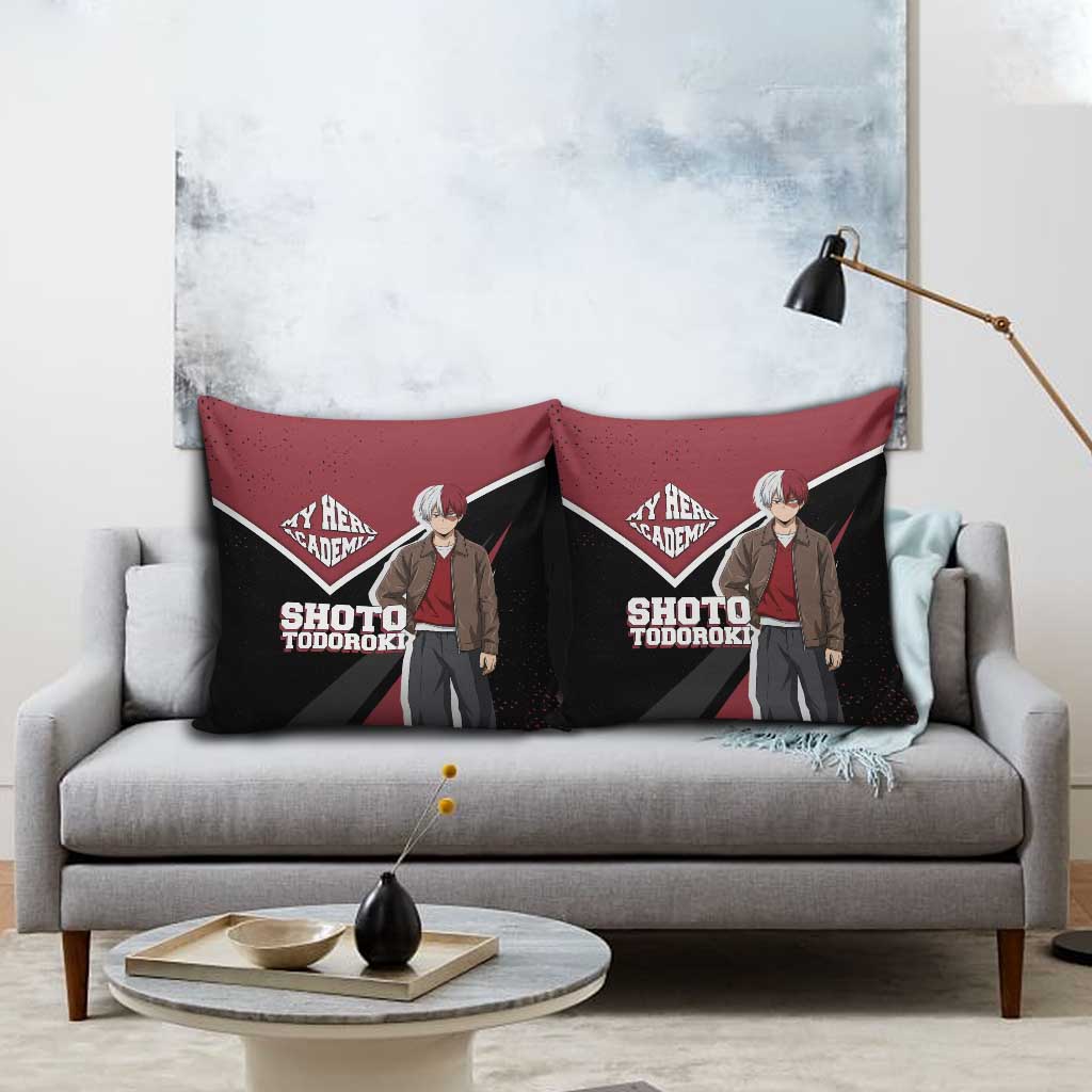 Shoto Todoroki My Hero Academia Pillow Cover Anime Grunge Splatter Graphic Style