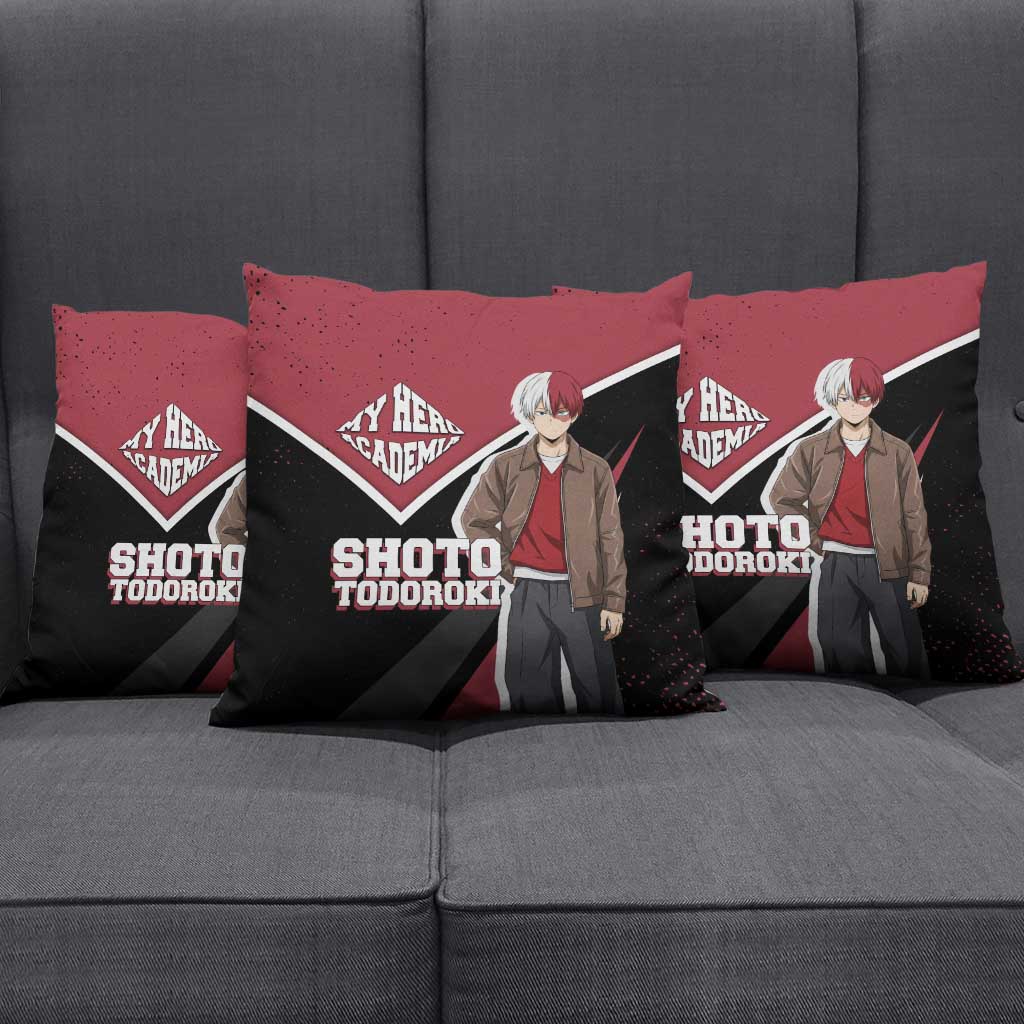 Shoto Todoroki My Hero Academia Pillow Cover Anime Grunge Splatter Graphic Style