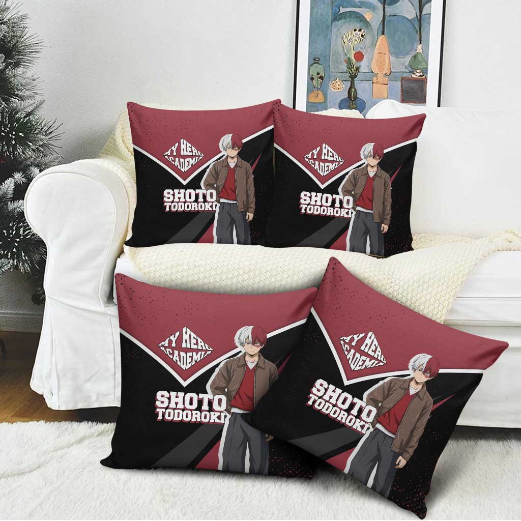 Shoto Todoroki My Hero Academia Pillow Cover Anime Grunge Splatter Graphic Style