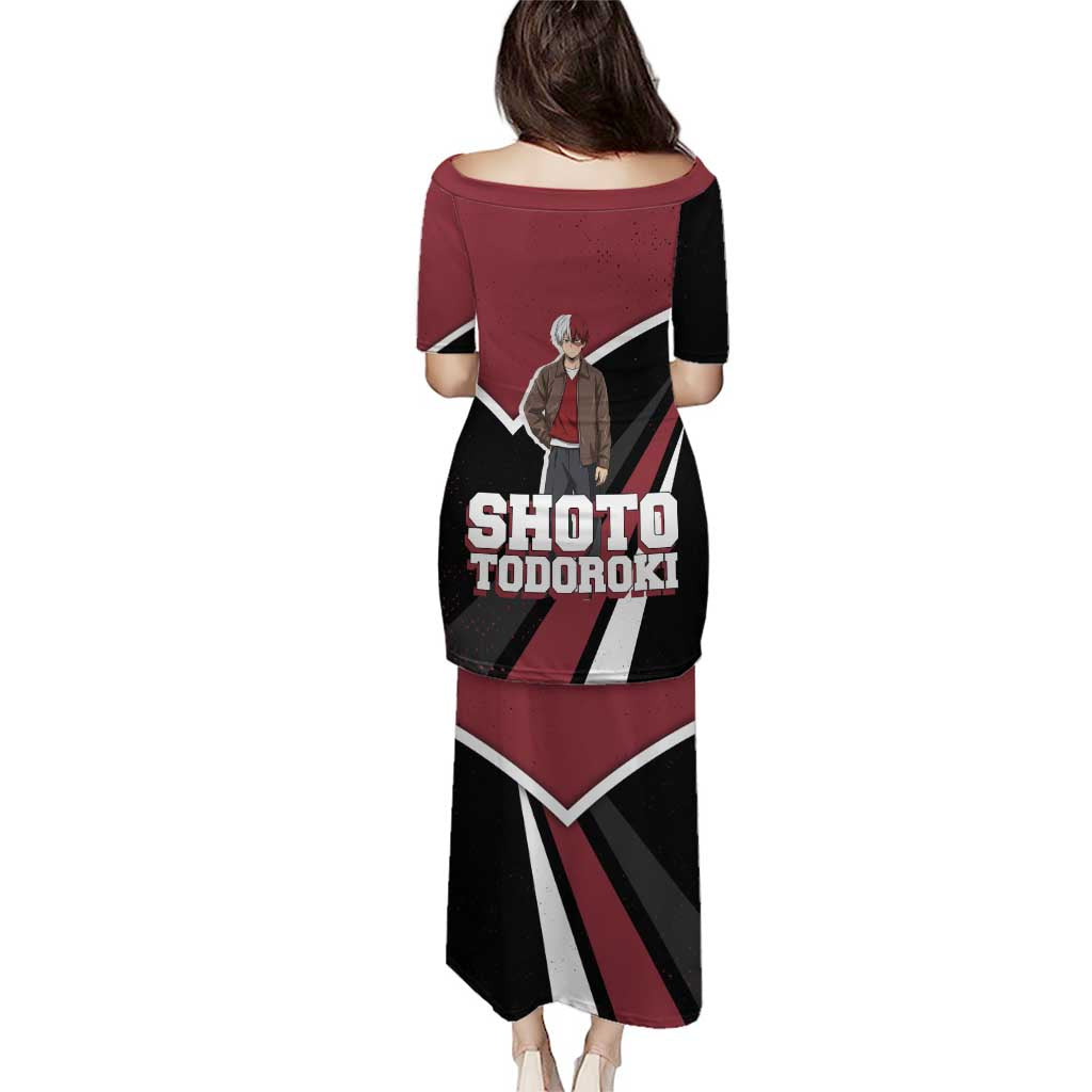 Shoto Todoroki My Hero Academia Puletasi Anime Grunge Splatter Graphic Style