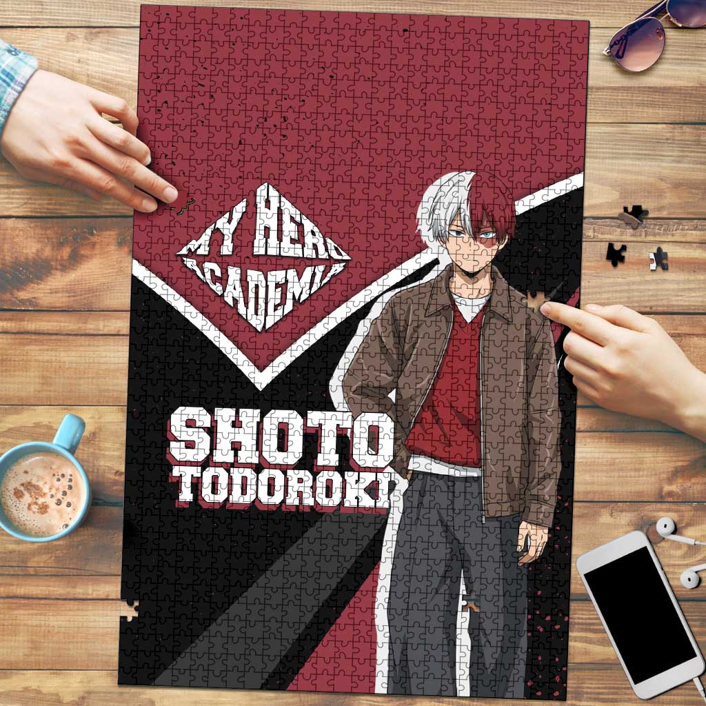 Shoto Todoroki My Hero Academia Puzzle Anime Grunge Splatter Graphic Style
