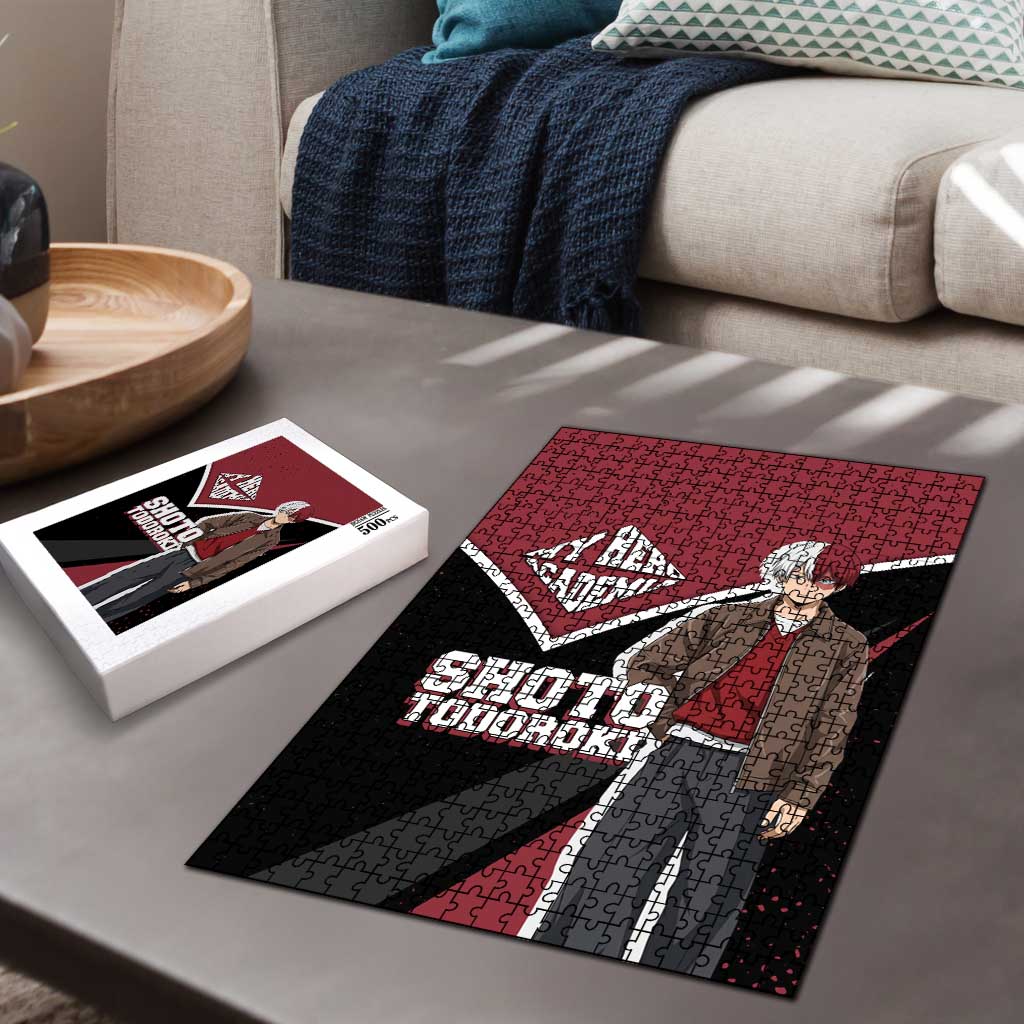 Shoto Todoroki My Hero Academia Puzzle Anime Grunge Splatter Graphic Style