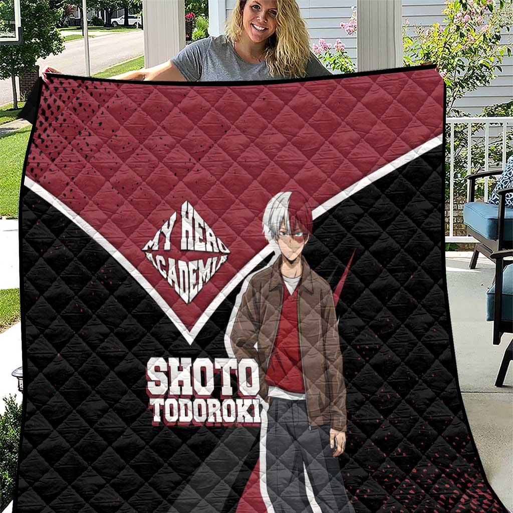 Shoto Todoroki My Hero Academia Quilt Anime Grunge Splatter Graphic Style