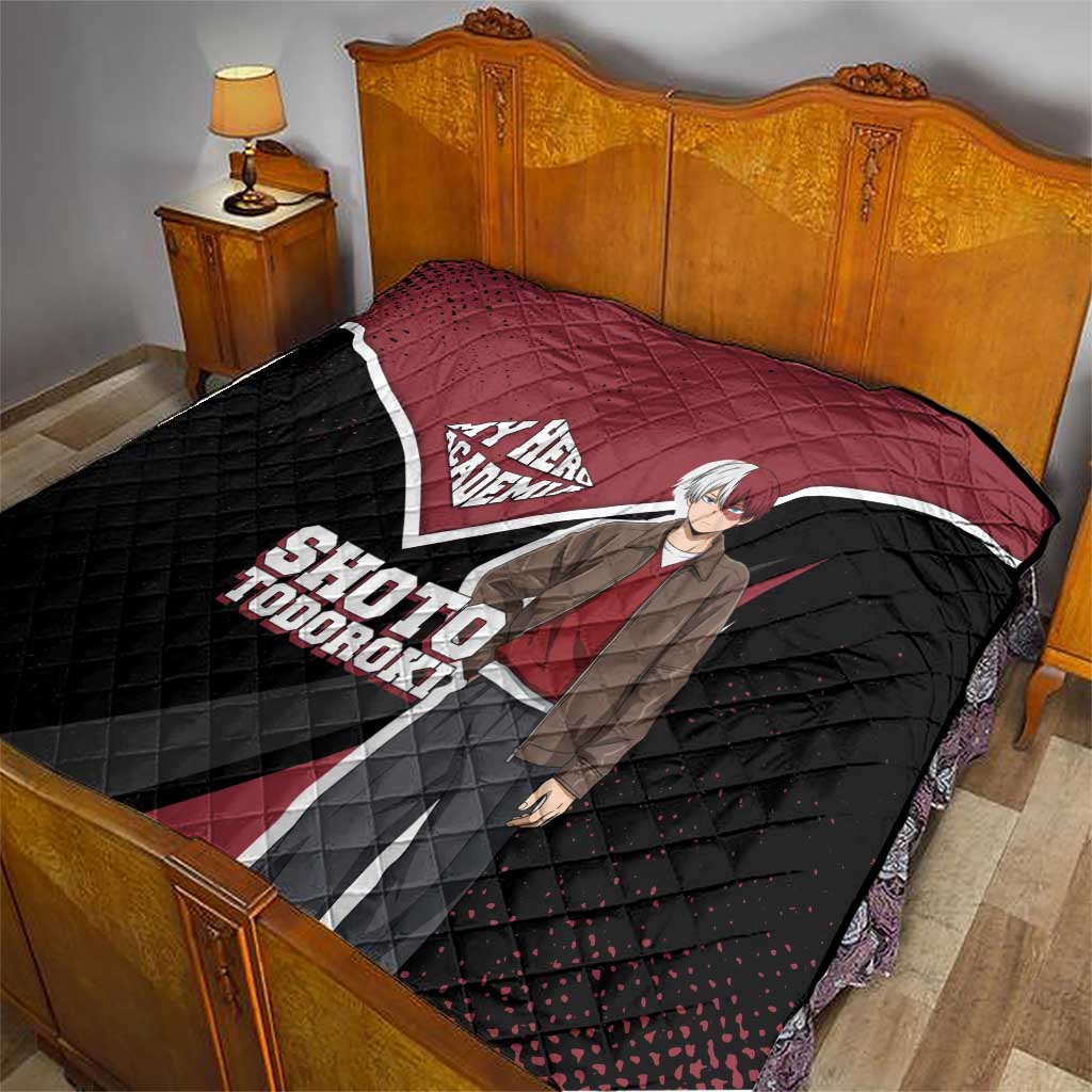 Shoto Todoroki My Hero Academia Quilt Anime Grunge Splatter Graphic Style